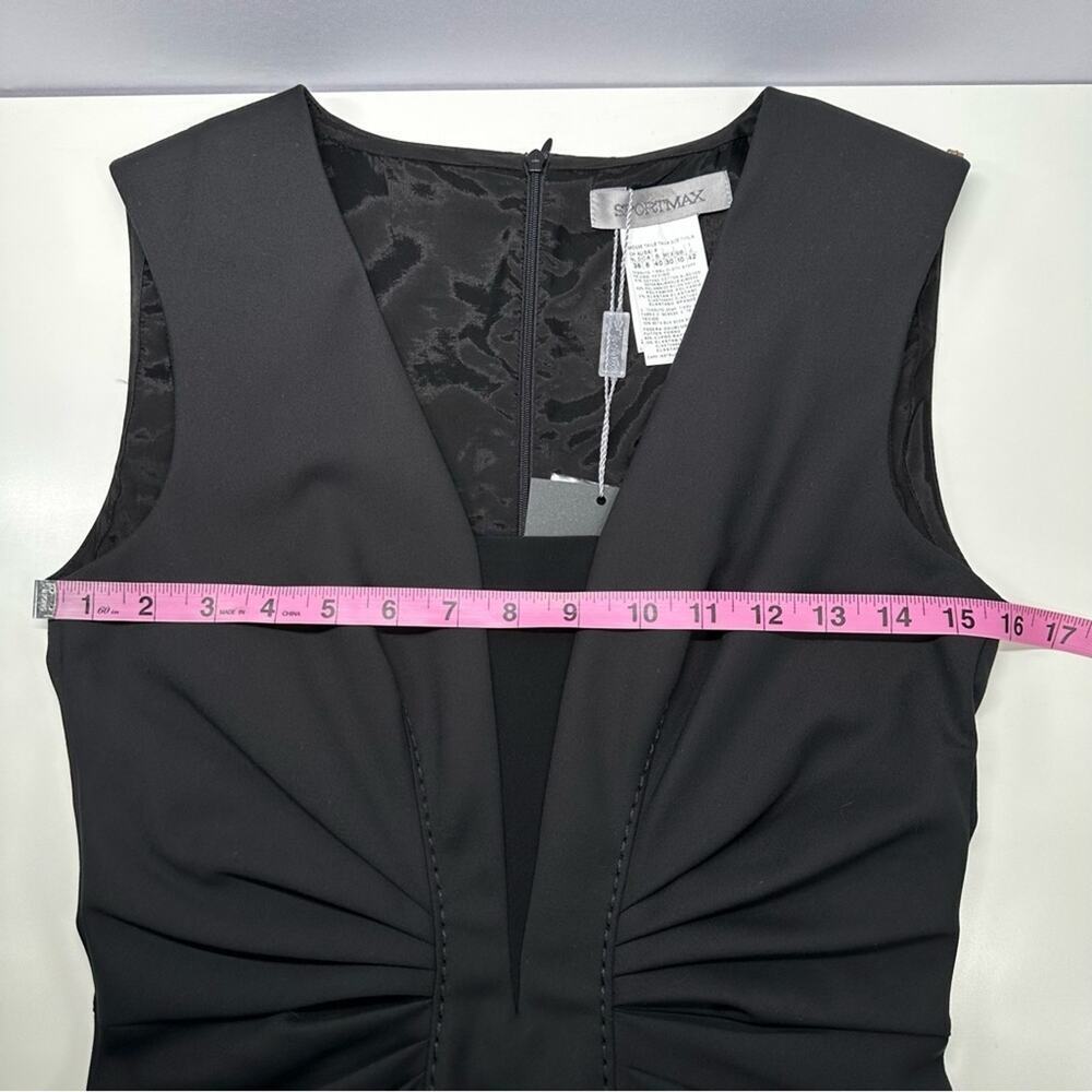 NWT | SPORTMAX | Square Neckline Knee-Length Dress | Black | Size 8 - Picture 14 of 16